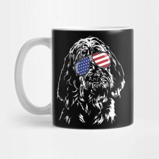 Proud Italian Spinone American Flag sunglasses dog Mug